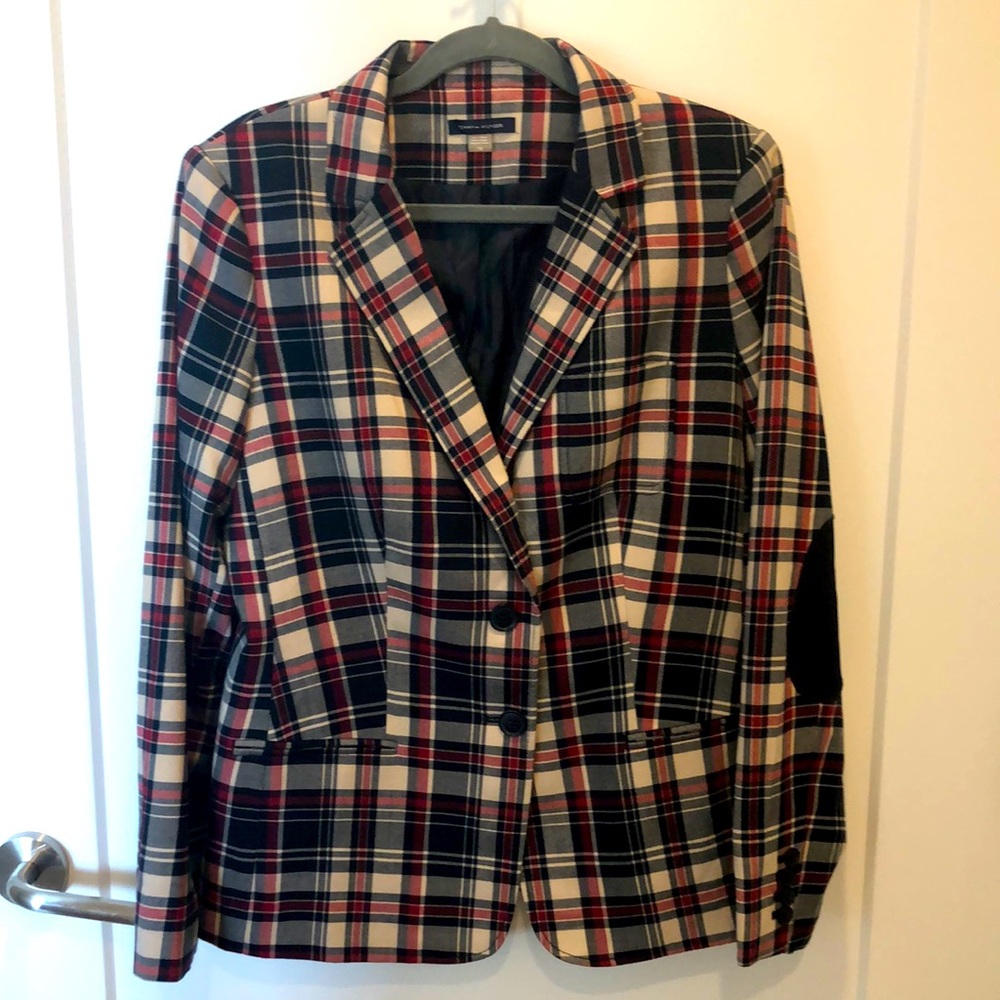 Tommy Hilfiger Plaid Blazer w/ Elbow Patches NWOT